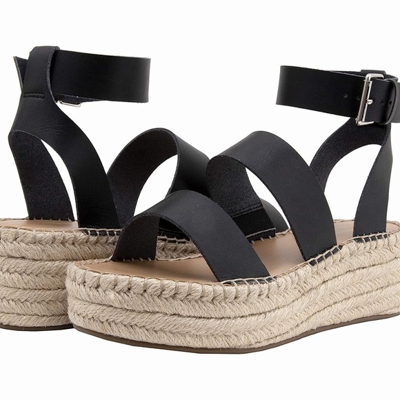El Drop Elegant Black Espadrille Sandals - Picture 5 of 7